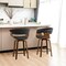 Set of 2/4 Modern Counter & Bar Height Wooden Swivel Bar Stools